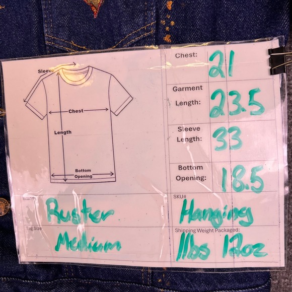 VTG Rustler Denim Jacket Mens Med Womens Custom Rachel Hand Painted Unicorn READ - Picture 4 of 16